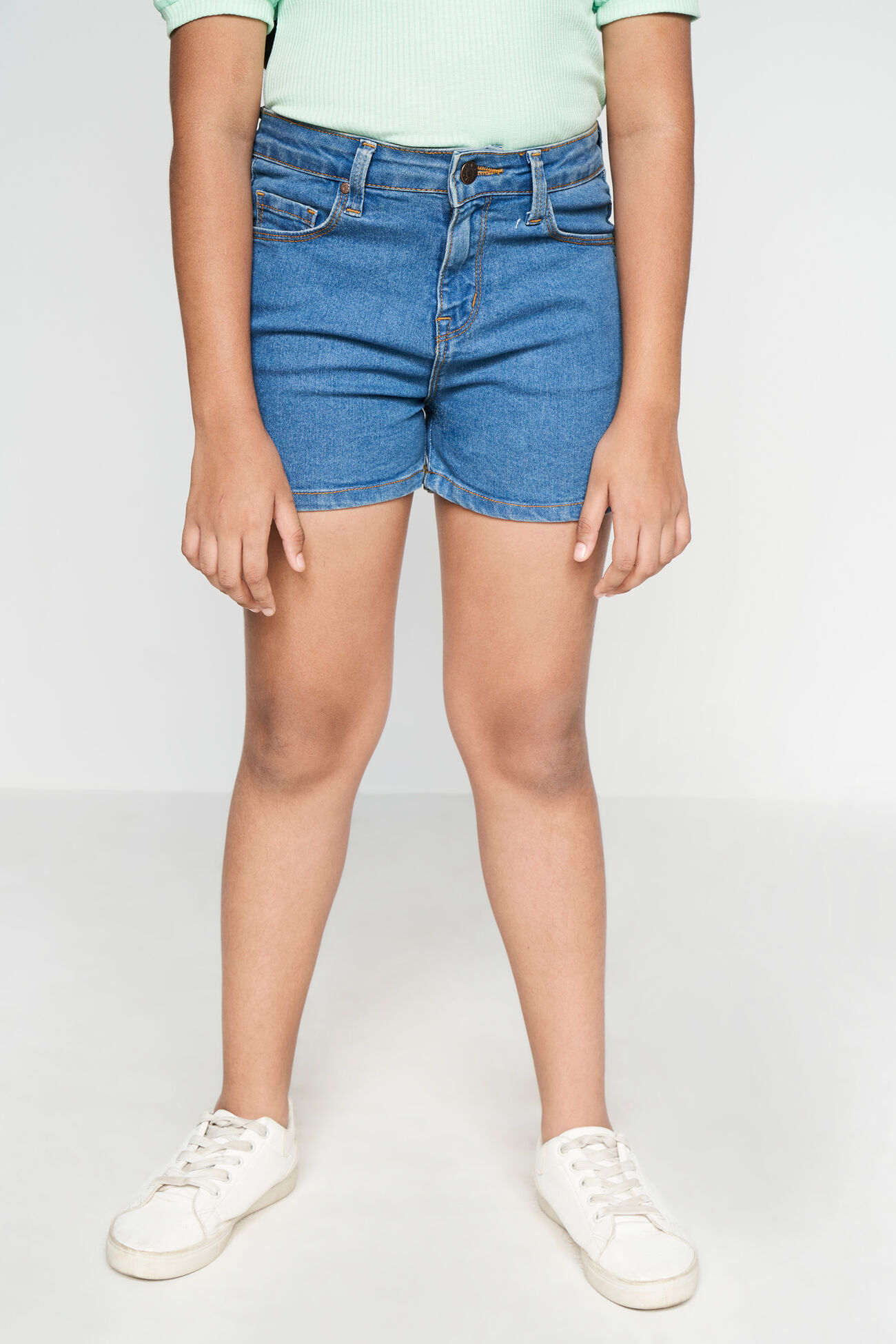 Blue Denim Shorts, Blue, image 1